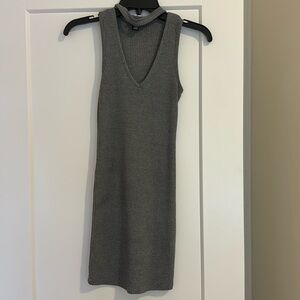 Gray ribbed dress